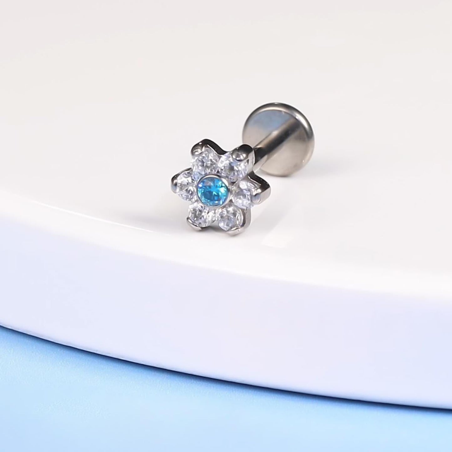 limerencia Hypoallergenic Titanium ASTM F136-18G 6mm 8mm 10mm Flat Back Internal Thread Stud Earring Piercing Jewelry for Tragus Helix Conch Cartilage Nose Lip(1pc)