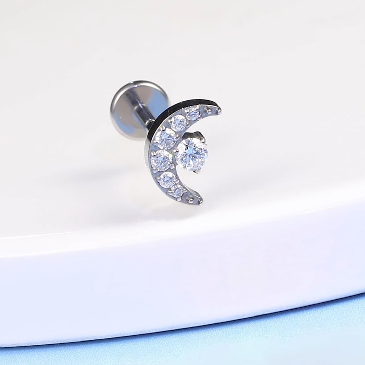 limerencia Hypoallergenic Titanium ASTM F136-18G 6mm 8mm 10mm Flat Back Internal Thread Stud Earring Piercing Jewelry for Tragus Helix Conch Cartilage Nose Lip(1pc)