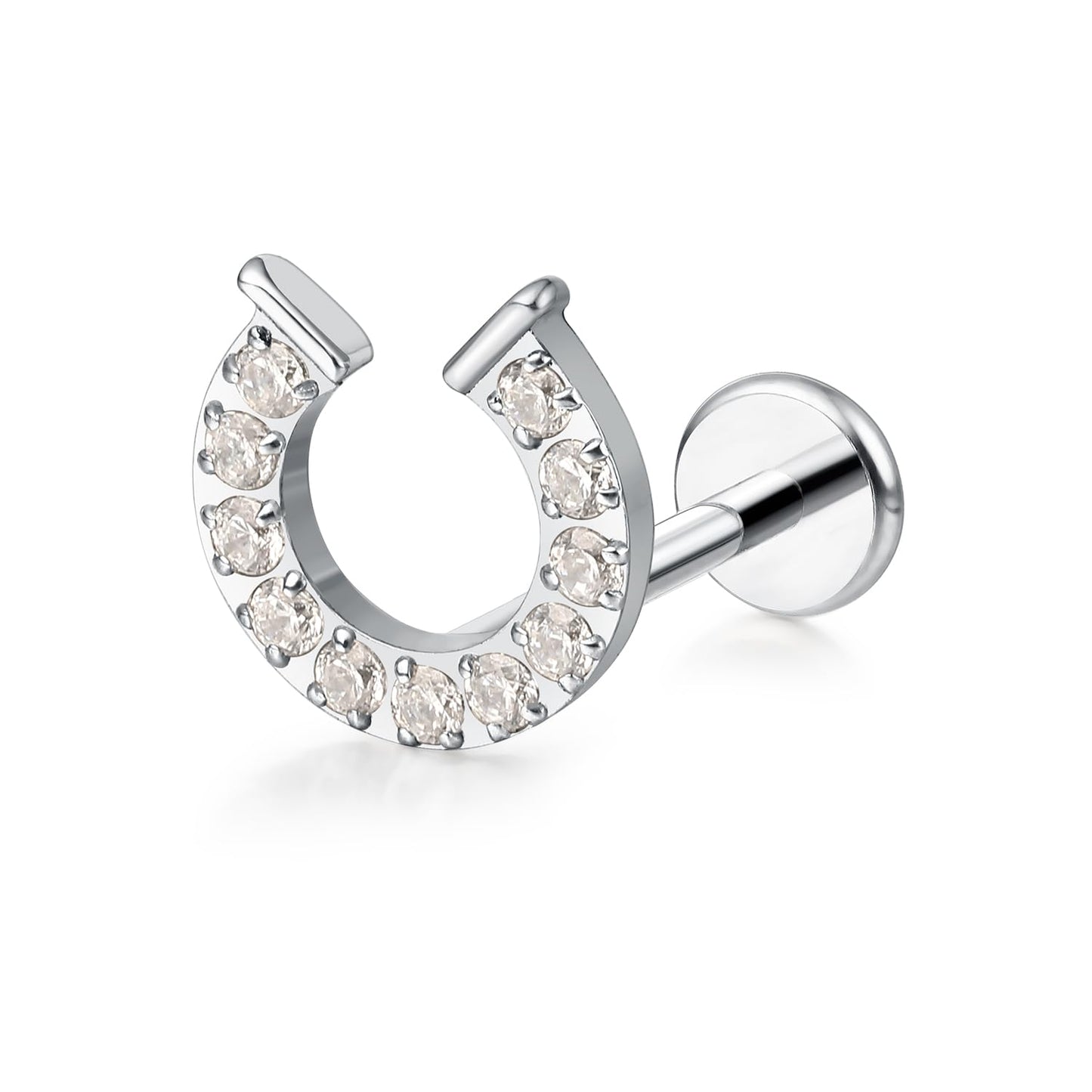 limerencia F136 Titanium Hypoallergenic Piercing Jewelry 18G 6mm 8mm 10mm Flat Back Internally Threaded Implant Grade Climber Stud Crawler Earrings For Cartilage,Tragus,Helix,Conch,Nose,Lip(1pc)