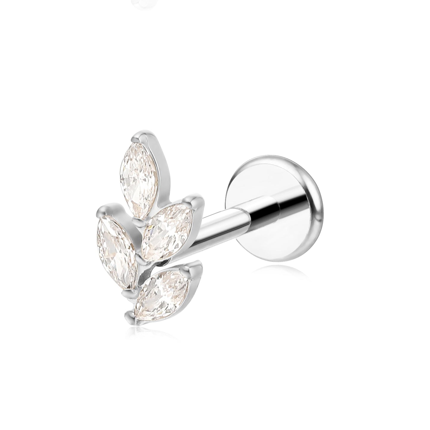 limerencia Hypoallergenic Titanium ASTM F136-18G 6mm 8mm 10mm Flat Back Internal Thread Stud Earring Piercing Jewelry for Tragus Helix Conch Cartilage Nose Lip(1pc)