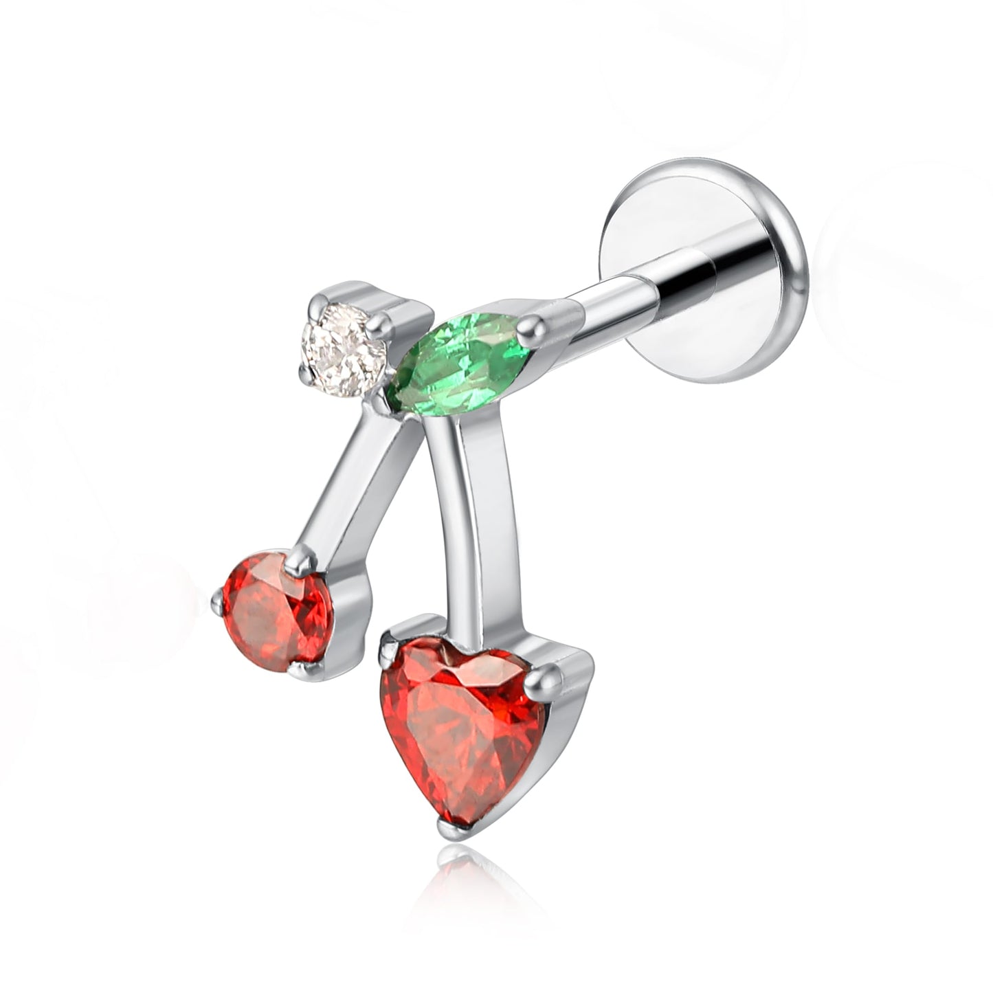 limerencia F136 Titanium Hypoallergenic Piercing Jewelry 18G 6mm 8mm 10mm Flat Back Internally Threaded Implant Grade Climber Stud Crawler Earrings For Cartilage,Tragus,Helix,Conch,Nose,Lip(1pc)