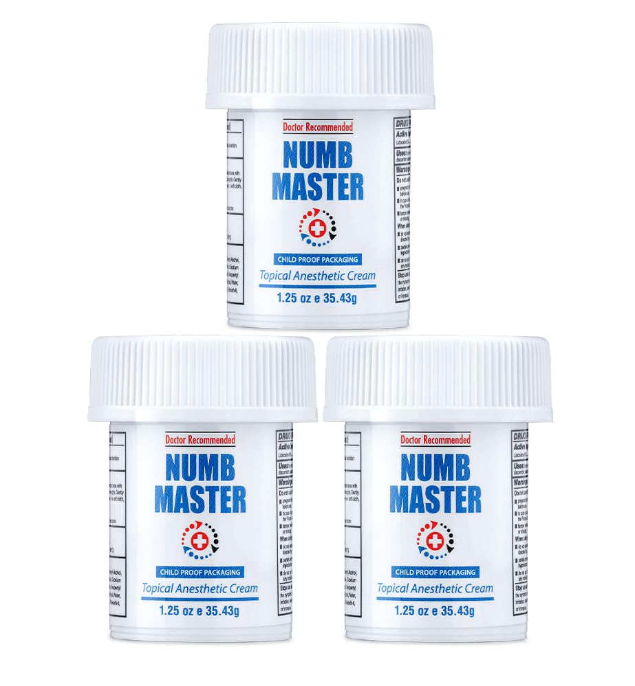 Clinical Resolution Numb Master 5% Lidocaine Topical Numbing Cream, 2 Pack of 1.25 Oz, Pain Relief Burn Itch Numb, Maximum Strength Topical Anesthetic with Allantoin, Vitamin E, Hemorrhoid Treatment