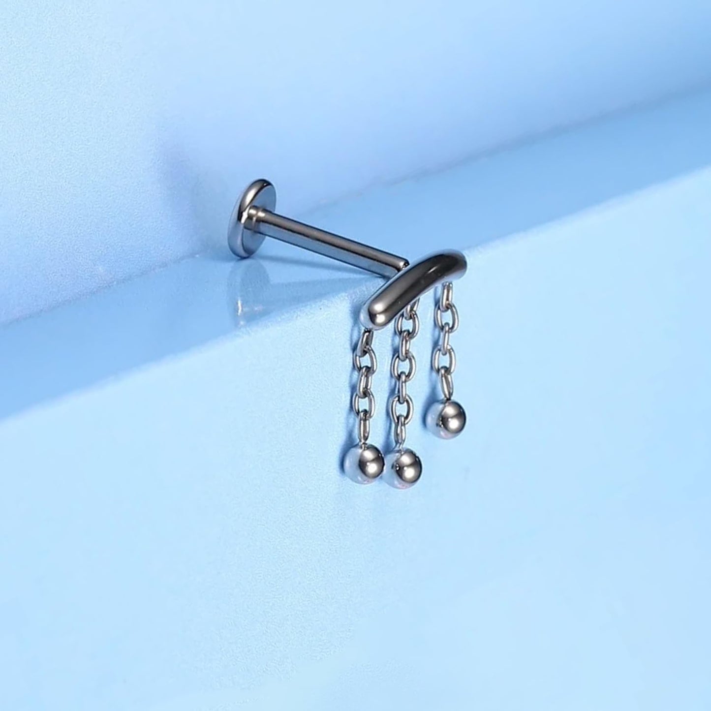 limerencia Hypoallergenic Titanium ASTM F136-18G 6mm 8mm 10mm Flat Back Internal Thread Stud Earring Piercing Jewelry for Tragus Helix Conch Cartilage Nose Lip(1pc)