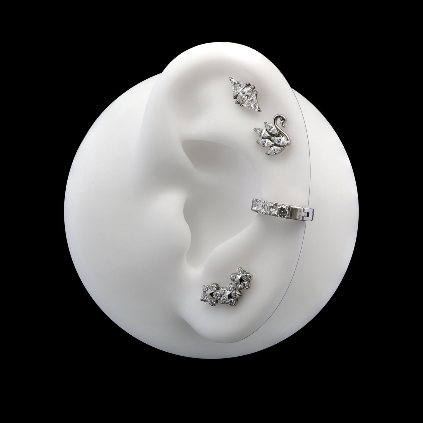 limerencia Hypoallergenic Titanium ASTM F136-18G 6mm 8mm 10mm Flat Back Internal Thread Stud Earring Piercing Jewelry for Tragus Helix Conch Cartilage Nose Lip(1pc)