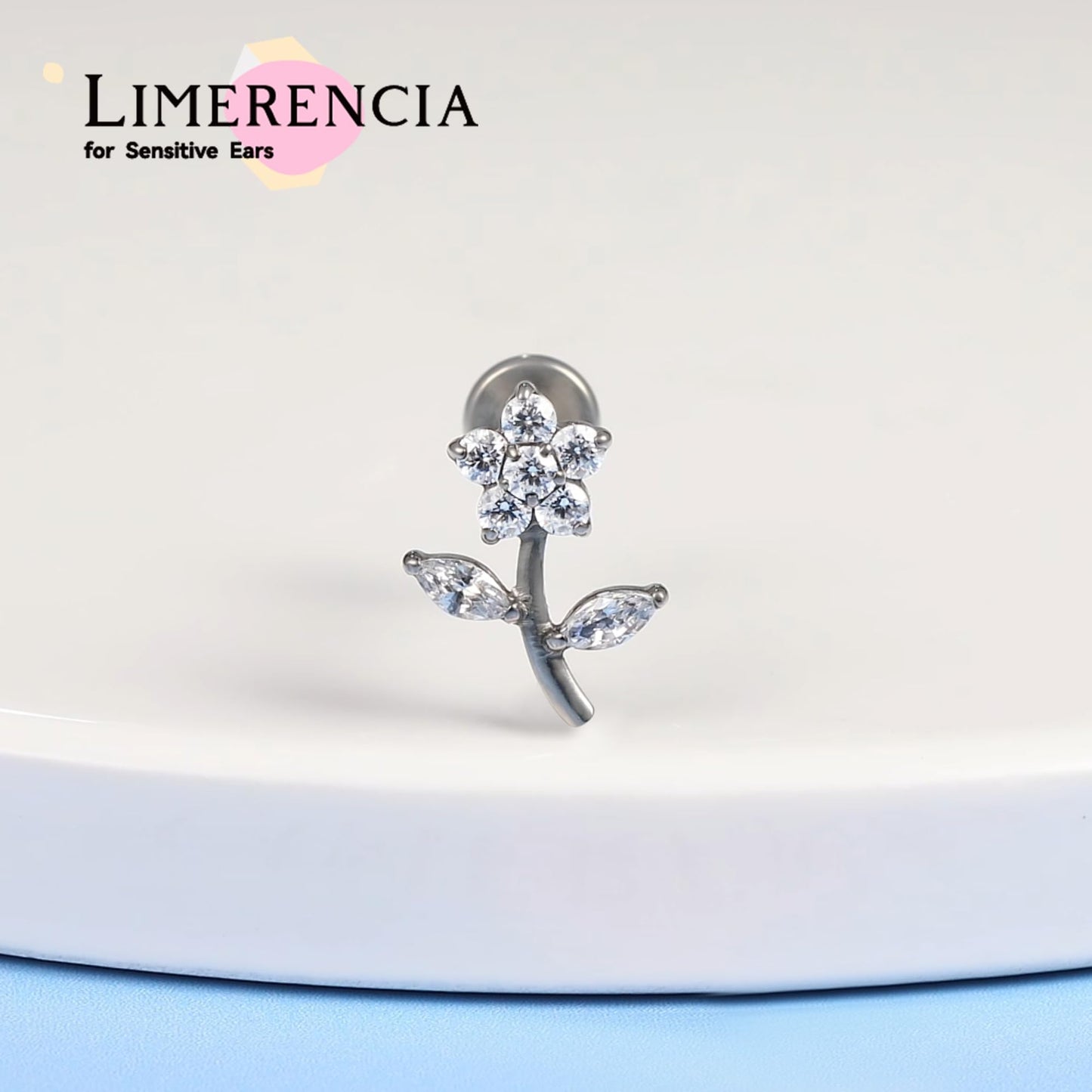 limerencia F136 Titanium Hypoallergenic Piercing Jewelry 18G 6mm 8mm 10mm Flat Back Internally Threaded Implant Grade Climber Stud Crawler Earrings For Cartilage,Tragus,Helix,Conch,Nose,Lip(1pc)