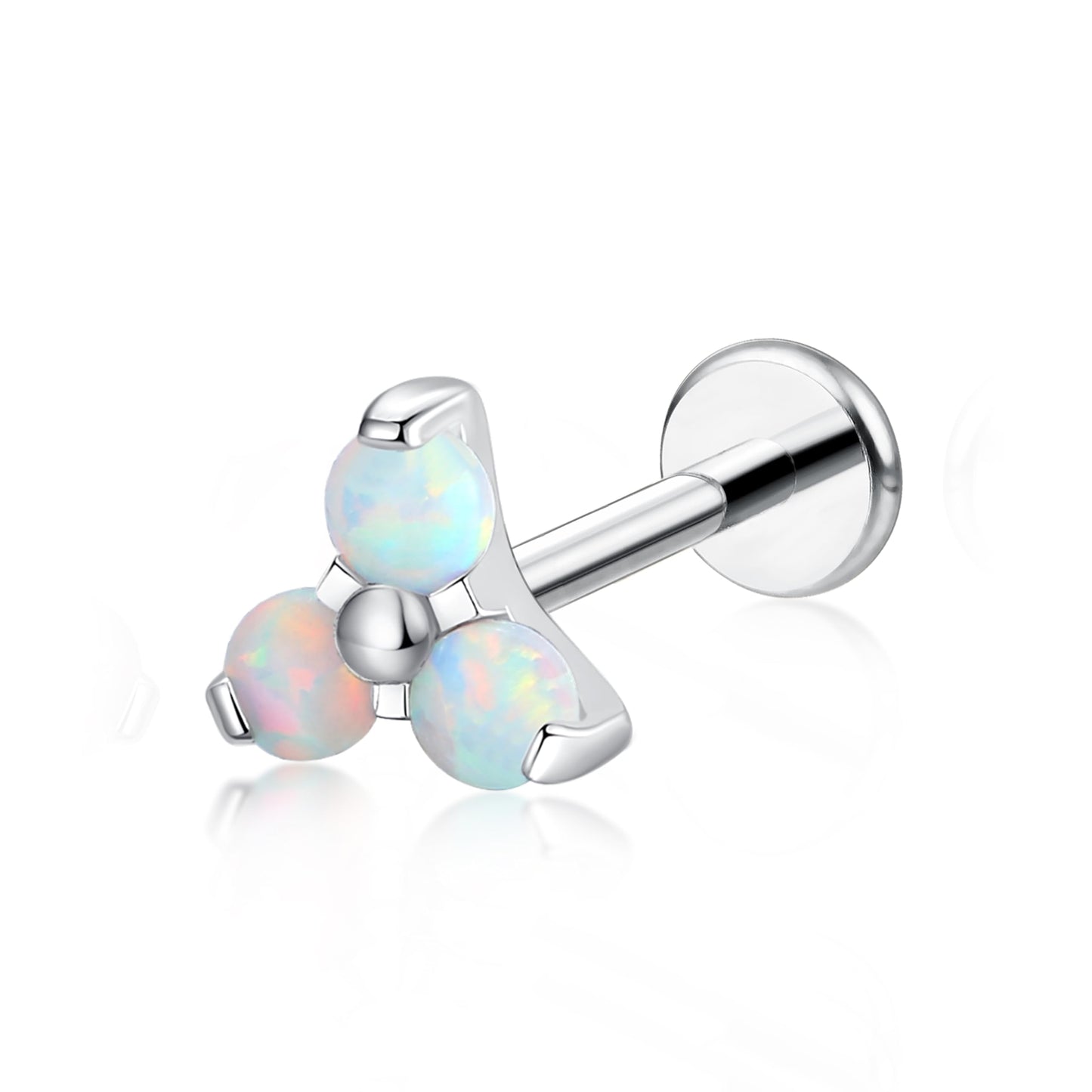 limerencia Hypoallergenic Titanium ASTM F136-18G 6mm 8mm 10mm Flat Back Internal Thread Stud Earring Piercing Jewelry for Tragus Helix Conch Cartilage Nose Lip(1pc)