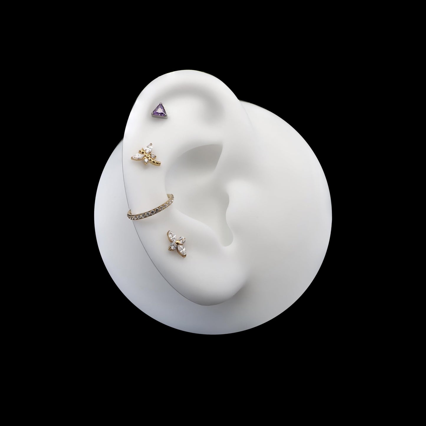 limerencia F136 Titanium Hypoallergenic Piercing Jewelry 18G 6mm 8mm 10mm Flat Back Internally Threaded Implant Grade Climber Stud Crawler Earrings For Cartilage,Tragus,Helix,Conch,Nose,Lip(1pc)