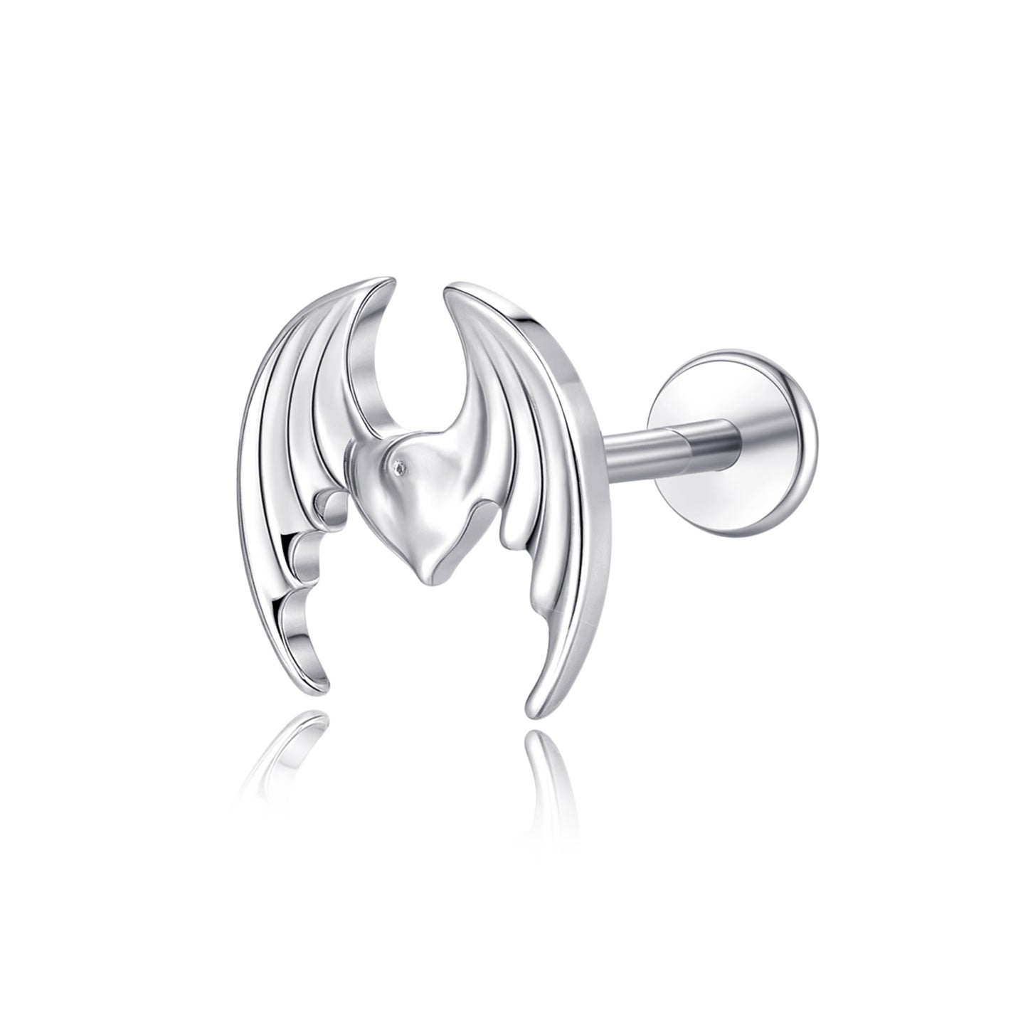limerencia F136 Titanium Hypoallergenic Piercing Jewelry 18G 6mm 8mm 10mm Flat Back Internally Threaded Implant Grade Climber Stud Crawler Earrings For Cartilage,Tragus,Helix,Conch,Nose,Lip(1pc)