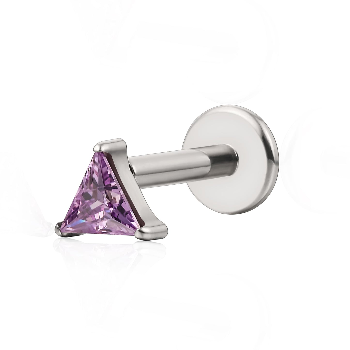 limerencia F136 Titanium Hypoallergenic Piercing Jewelry 18G 6mm 8mm 10mm Flat Back Internally Threaded Implant Grade Climber Stud Crawler Earrings For Cartilage,Tragus,Helix,Conch,Nose,Lip(1pc)