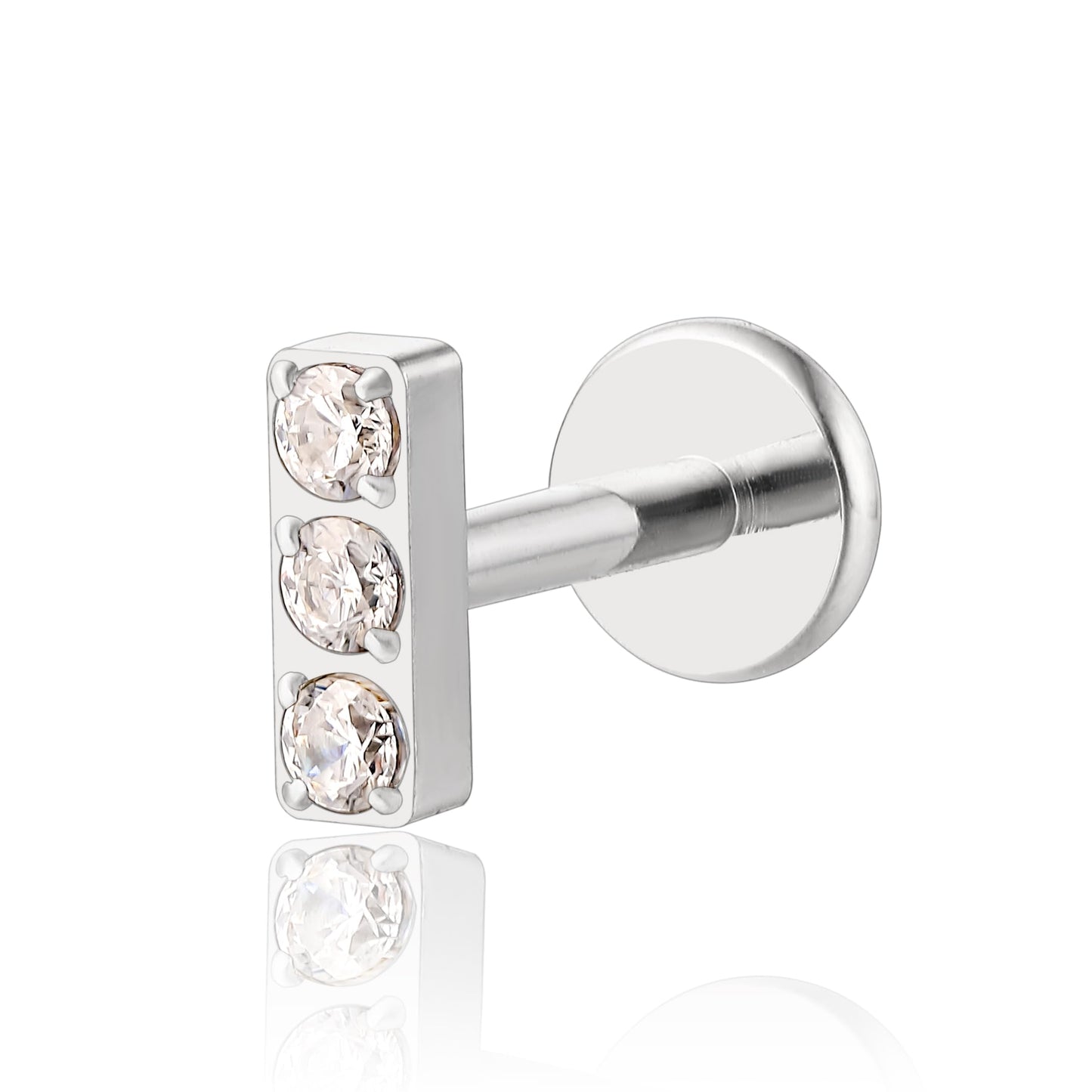 limerencia F136 Titanium Hypoallergenic Piercing Jewelry 18G 6mm 8mm 10mm Flat Back Internally Threaded Implant Grade Climber Stud Crawler Earrings For Cartilage,Tragus,Helix,Conch,Nose,Lip(1pc)