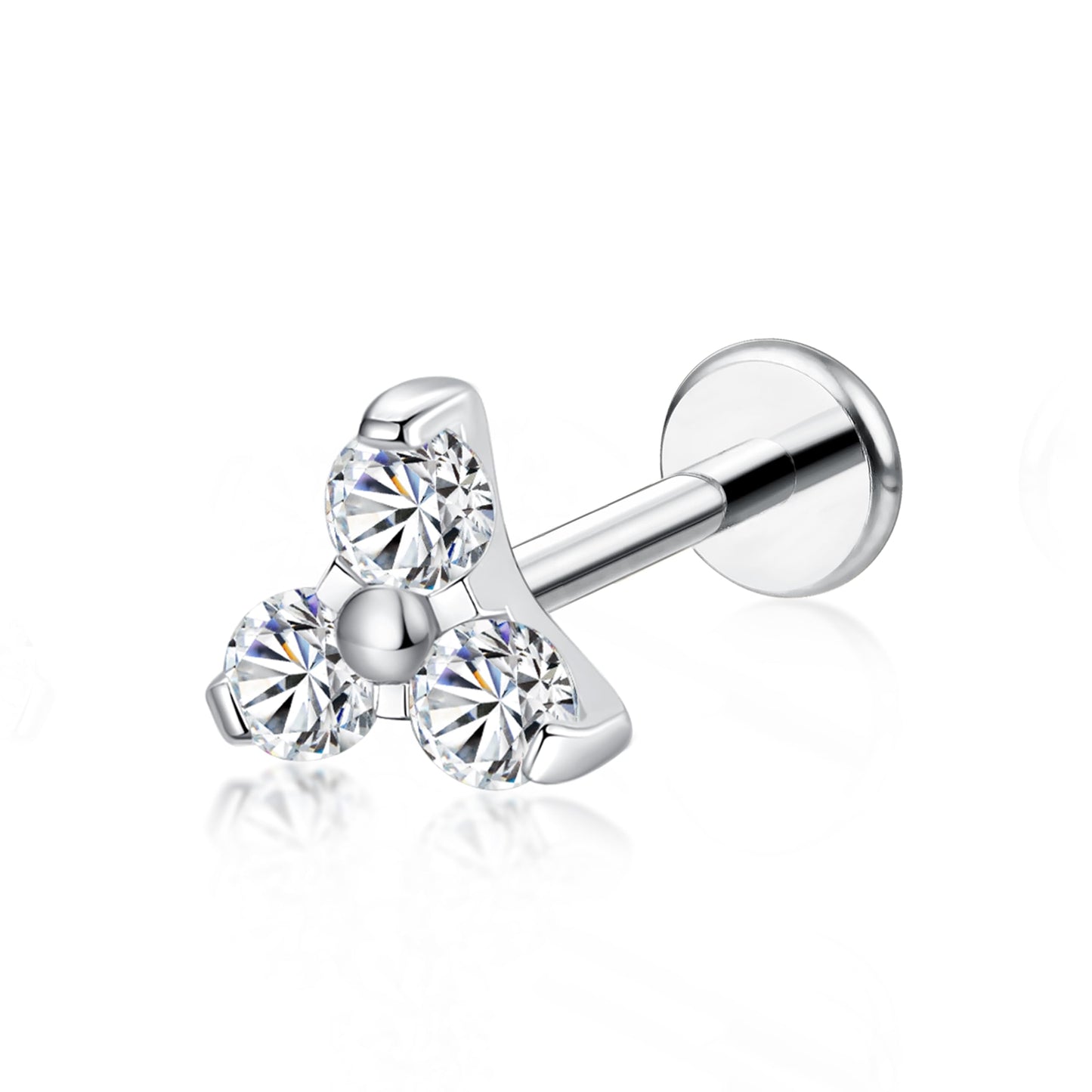 limerencia Hypoallergenic Titanium ASTM F136-18G 6mm 8mm 10mm Flat Back Internal Thread Stud Earring Piercing Jewelry for Tragus Helix Conch Cartilage Nose Lip(1pc)