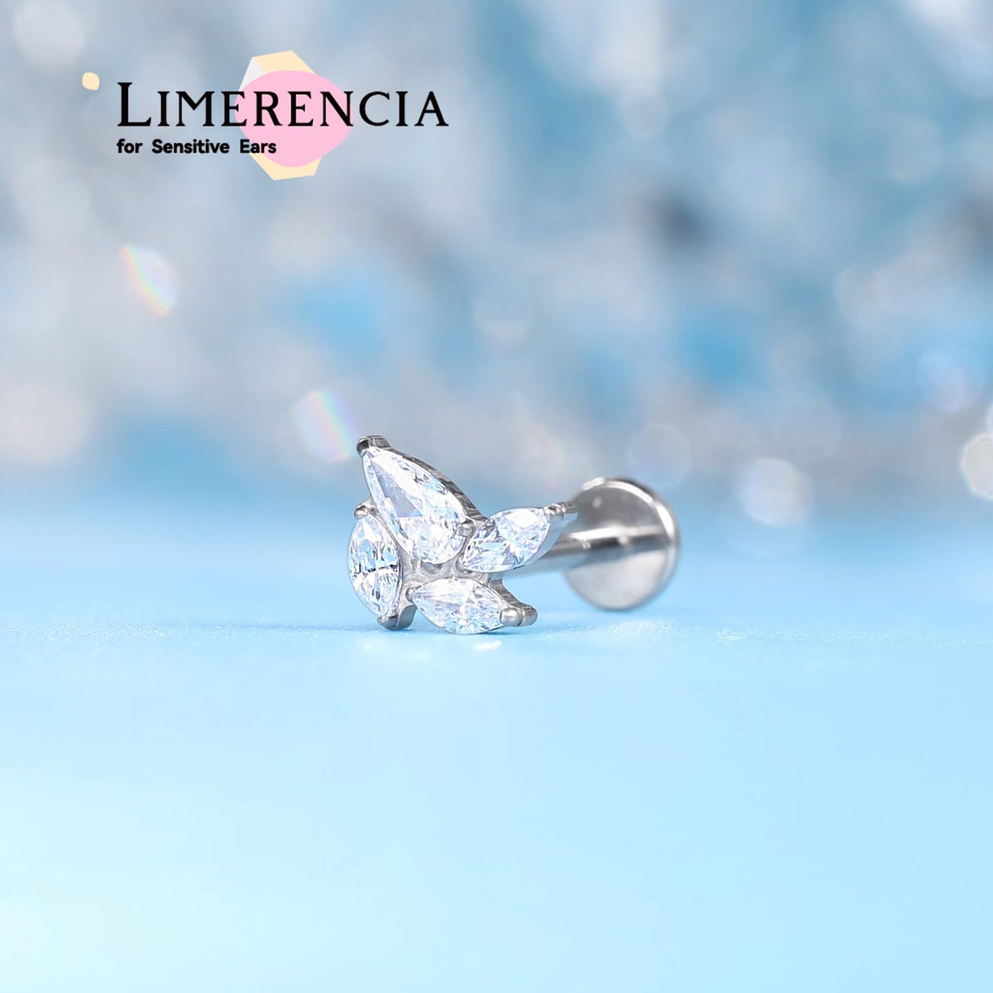 limerencia F136 Titanium Hypoallergenic Piercing Jewelry 18G 6mm 8mm 10mm Flat Back Internally Threaded Implant Grade Climber Stud Crawler Earrings For Cartilage,Tragus,Helix,Conch,Nose,Lip(1pc)
