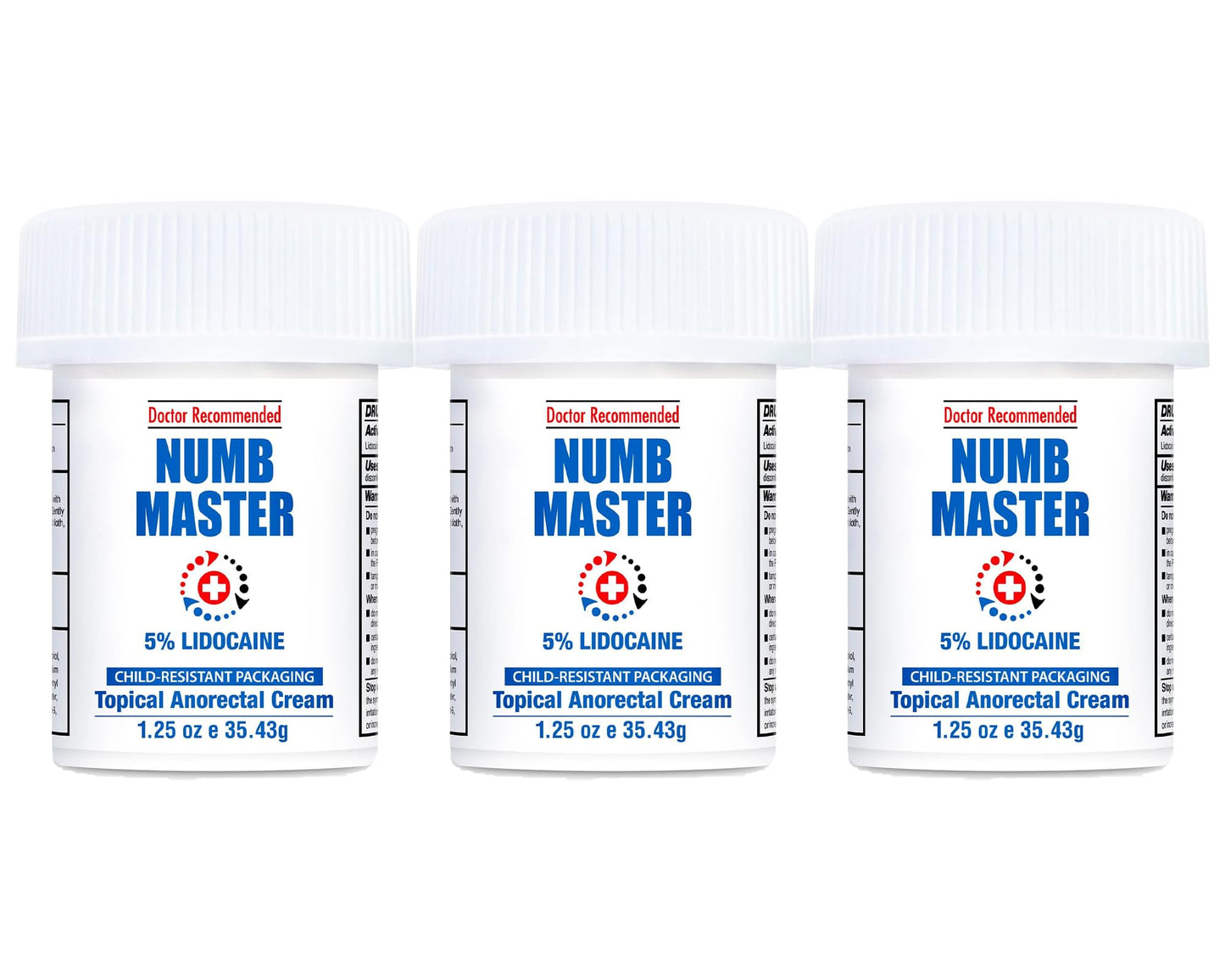 Clinical Resolution Numb Master 5% Lidocaine Topical Numbing Cream, 2 Pack of 1.25 Oz, Pain Relief Burn Itch Numb, Maximum Strength Topical Anesthetic with Allantoin, Vitamin E, Hemorrhoid Treatment