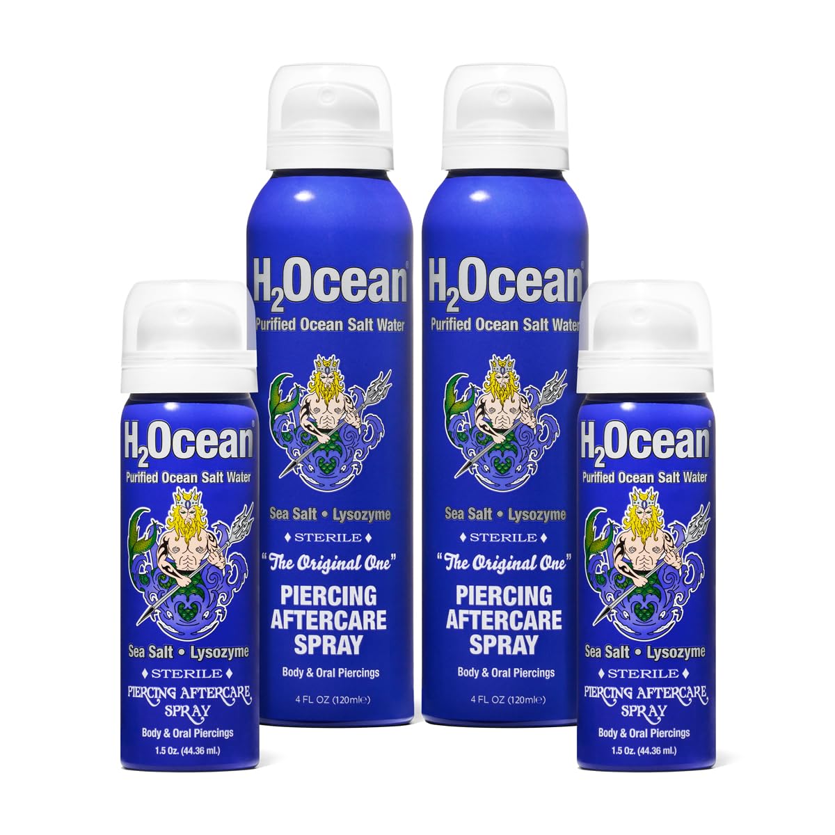 H2Ocean Piercing Aftercare Spray and Keloid Bump Removal– Sea Salt Spray for Body and Facial Piercings – Ear, Nose, Navel, Oral & Body Piercing Cleaner, Aftercare Solution for New Piercings– 4oz