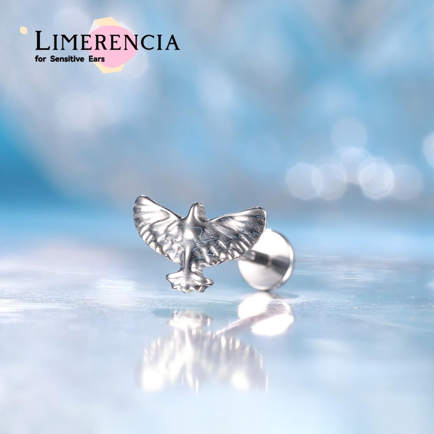 limerencia F136 Titanium Hypoallergenic Piercing Jewelry 18G 6mm 8mm 10mm Flat Back Internally Threaded Implant Grade Climber Stud Crawler Earrings For Cartilage,Tragus,Helix,Conch,Nose,Lip(1pc)