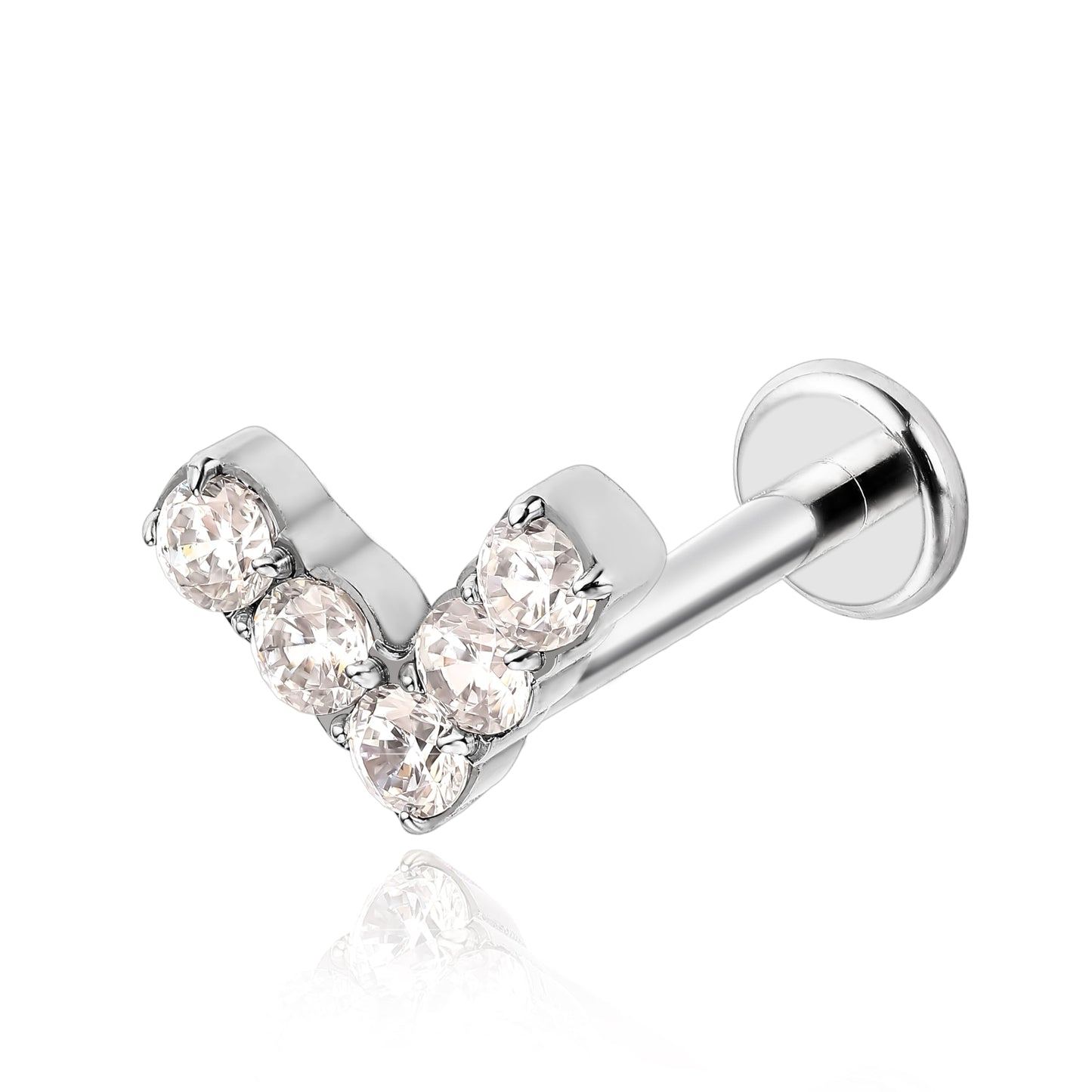 limerencia Hypoallergenic Titanium ASTM F136-18G 6mm 8mm 10mm Flat Back Internal Thread Stud Earring Piercing Jewelry for Tragus Helix Conch Cartilage Nose Lip(1pc)