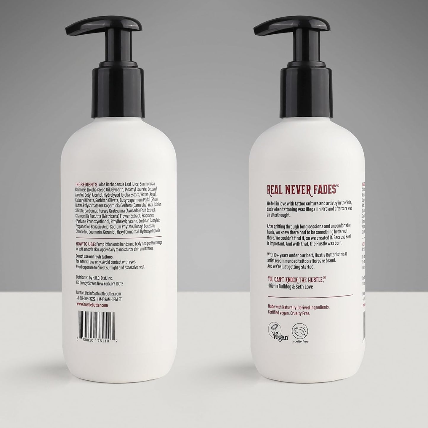 Hustle Butter Tattoo Aftercare - Daily Moisturizing Lotion - Naturally Derived Vegan Cruelty Free - Everyday All Over Use for Tattoos - 9 fl oz