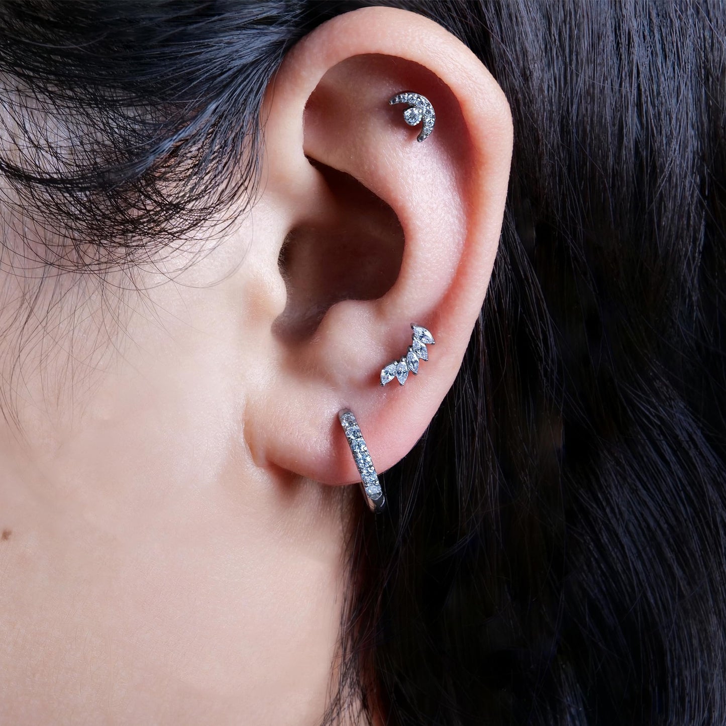 limerencia Hypoallergenic Titanium ASTM F136-18G 6mm 8mm 10mm Flat Back Internal Thread Stud Earring Piercing Jewelry for Tragus Helix Conch Cartilage Nose Lip(1pc)