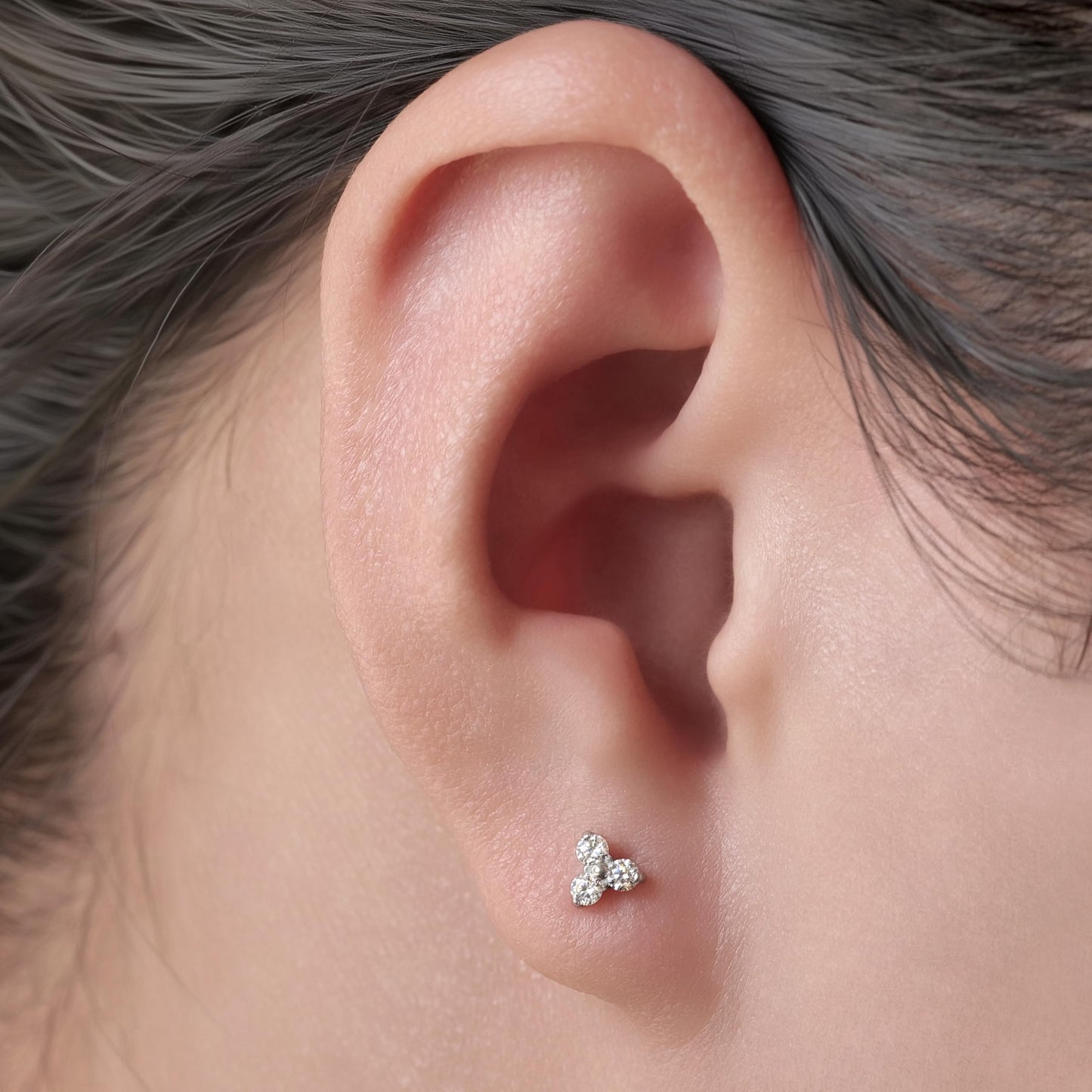 limerencia Hypoallergenic Titanium ASTM F136-18G 6mm 8mm 10mm Flat Back Internal Thread Stud Earring Piercing Jewelry for Tragus Helix Conch Cartilage Nose Lip(1pc)