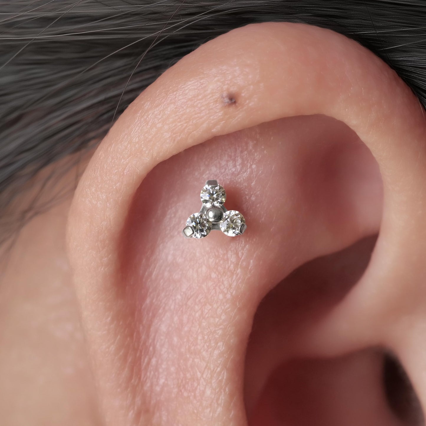 limerencia Hypoallergenic Titanium ASTM F136-18G 6mm 8mm 10mm Flat Back Internal Thread Stud Earring Piercing Jewelry for Tragus Helix Conch Cartilage Nose Lip(1pc)