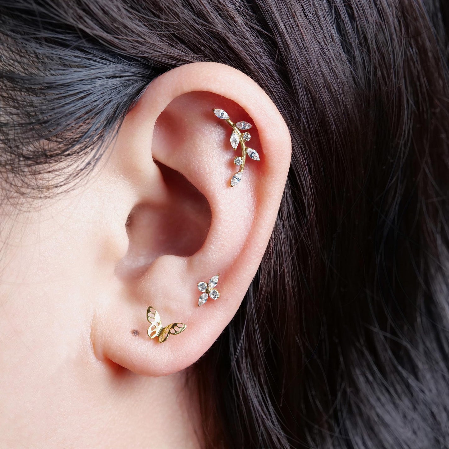 limerencia Hypoallergenic Titanium ASTM F136-18G 6mm 8mm 10mm Flat Back Internal Thread Stud Earring Piercing Jewelry for Tragus Helix Conch Cartilage Nose Lip(1pc)