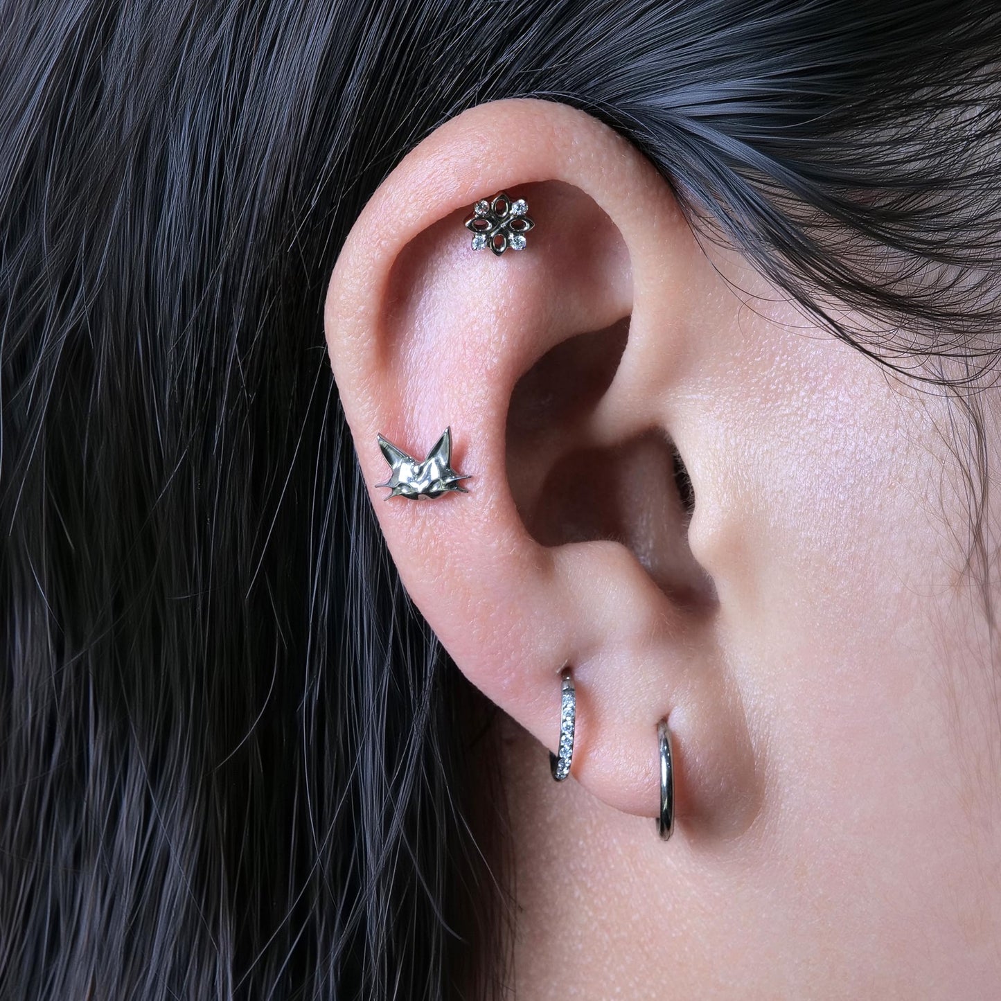 limerencia Hypoallergenic Titanium ASTM F136-18G 6mm 8mm 10mm Flat Back Internal Thread Stud Earring Piercing Jewelry for Tragus Helix Conch Cartilage Nose Lip(1pc)