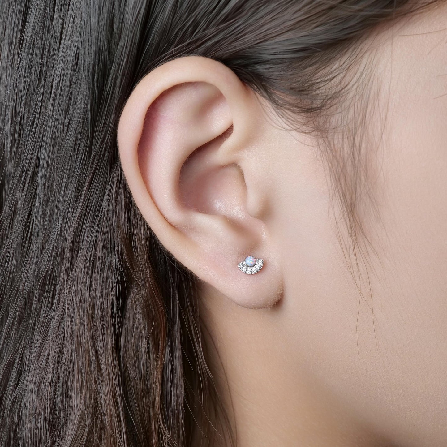 limerencia Hypoallergenic Titanium ASTM F136-18G 6mm 8mm 10mm Flat Back Internal Thread Stud Earring Piercing Jewelry for Tragus Helix Conch Cartilage Nose Lip(1pc)