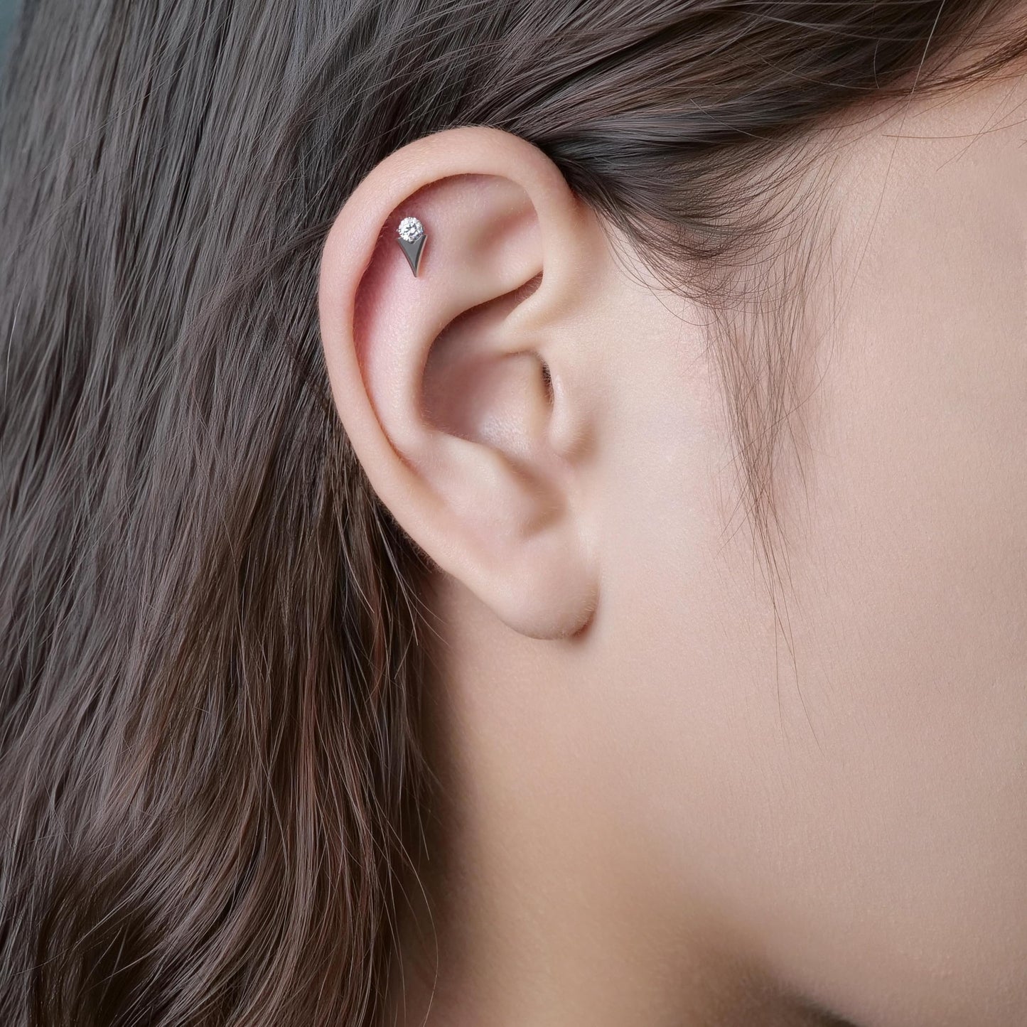 limerencia F136 Titanium Hypoallergenic Piercing Jewelry 18G 6mm 8mm 10mm Flat Back Internally Threaded Implant Grade Climber Stud Crawler Earrings For Cartilage,Tragus,Helix,Conch,Nose,Lip(1pc)